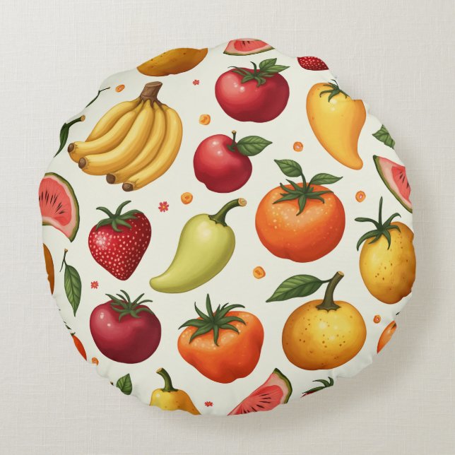 cojín de almohada de patrón de fruta (Reverso)