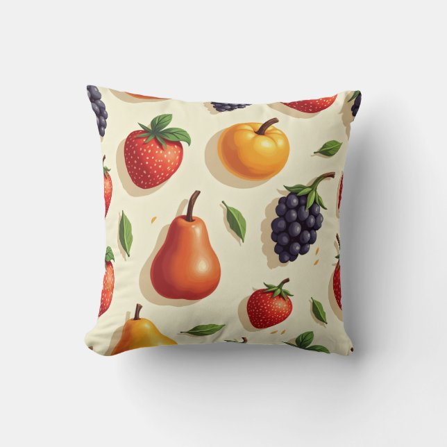cojín de almohada de patrón de fruta (Anverso)
