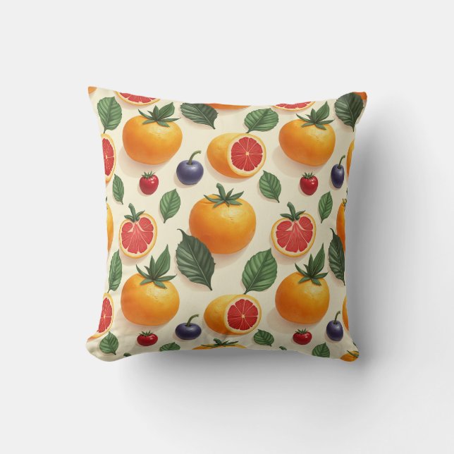 cojín de almohada de patrón de fruta (Anverso)