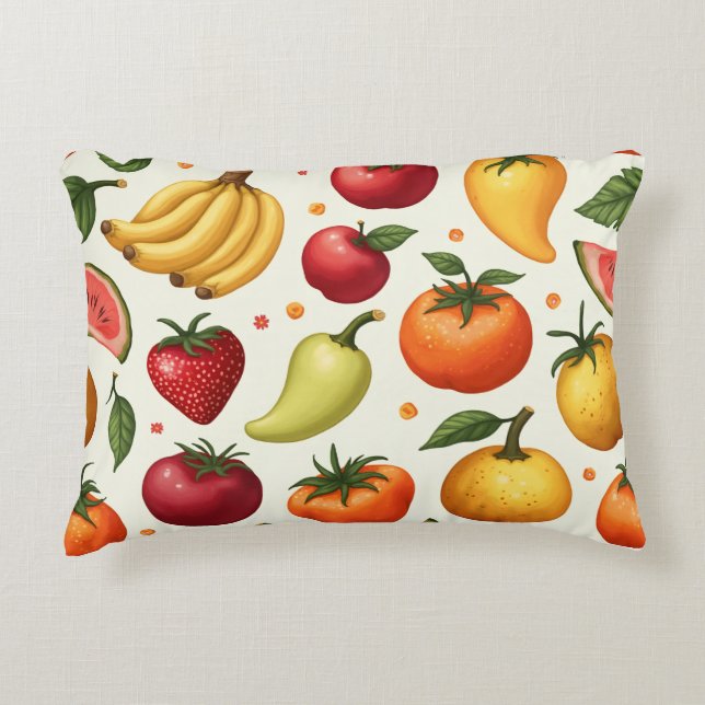 Cojín de almohada del patrón de frutas (Anverso)