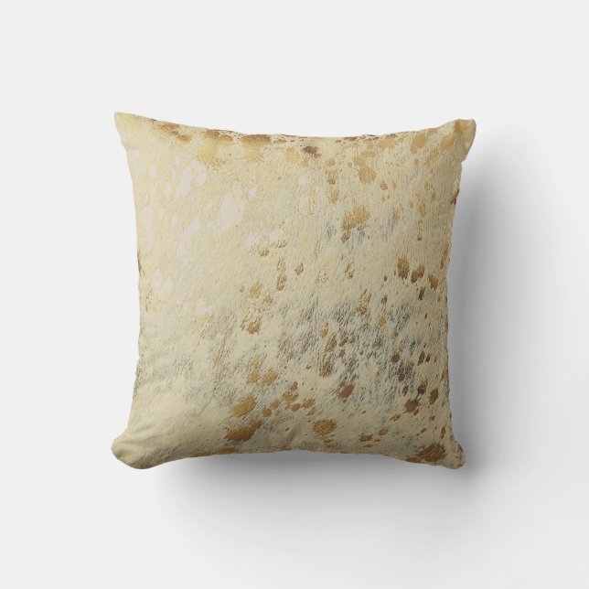 Cojín de empuje metálico de Piel de vaca de oro (Anverso)