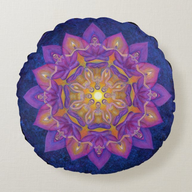 Cojín de empuje redondo de poliéster cepillado por (Anverso)