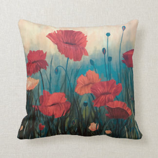 Cojín de énfasis de flor de amapolas