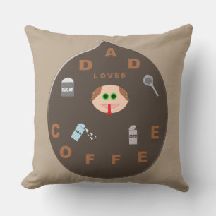 Cojín De Exterior A Divertido Padre Monster Le Encanta El Café Almoh