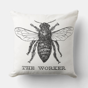 Cojín De Exterior Abeja Obrera Miel Abejorro Negro