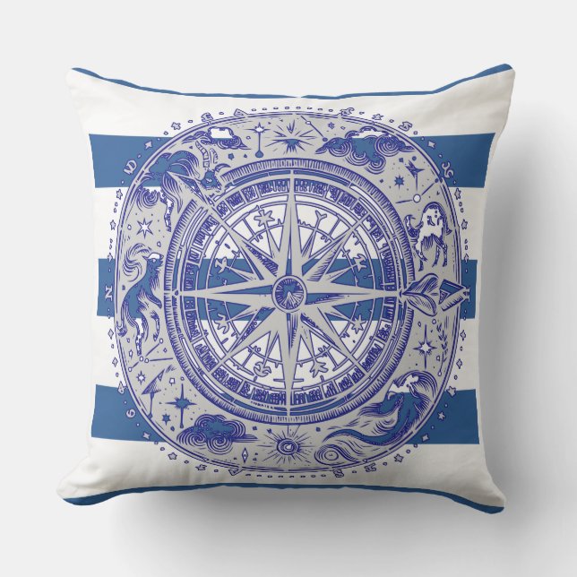 Cojín De Exterior Abrújula náutica (Anverso)