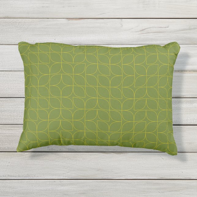 Cojín De Exterior Absorción de hojas verdes, frescas, modernas y jug (Reverso)