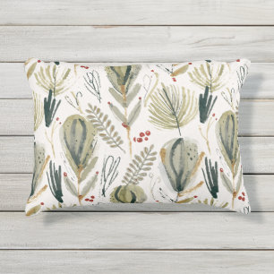 Cojín De Exterior Abstract Scandinavian Christmas Foliage Sage Green