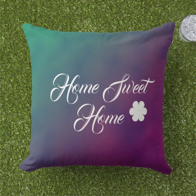 Cojín De Exterior acuarela artística rosa y verde moderna (Césped)