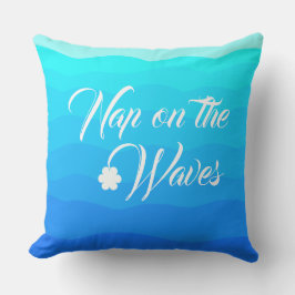 Cojín De Exterior acuarela azul de verano tropical acuático