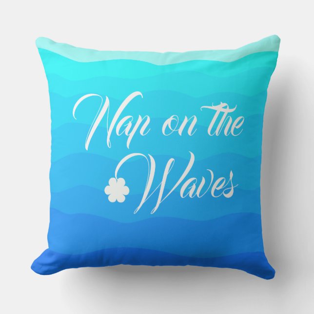 Cojín De Exterior acuarela azul de verano tropical acuático (Anverso)