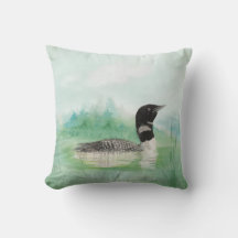 Acuarela Frecuente Loon Wilderness Pintado de aves