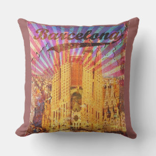 Cojín De Exterior Afiche de Barcelona, España