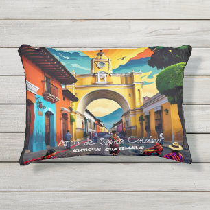 Cojín De Exterior Afiche de Guatemala Viaje Vintage Antigua