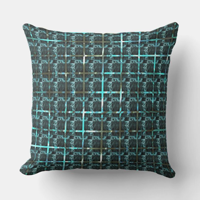 Cojín De Exterior ¿Ajedrez, cuadrados o imagen diferentes bajo la re (Anverso)