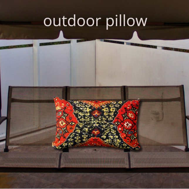 Cojín De Exterior Alfombra oriental en azul y naranja (Subido por el creador)