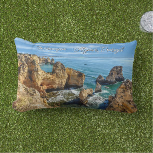 Cojín De Exterior Algarve de texto y nombre personalizado, Portugal