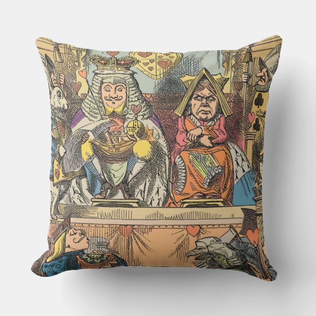 Cojín De Exterior Alicia en personajes del gato de Cheshire en el pa (Anverso)