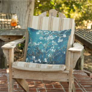Cojín De Exterior Almendros en Flor Teal Oscuro Van Gogh