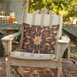 Cojín De Exterior "Almohada Intrincada de Madera con Marquetería Geo