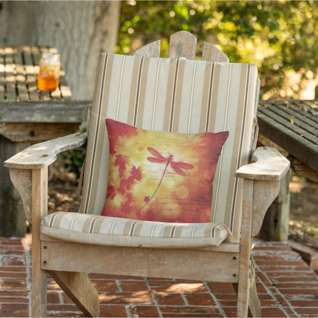 Cojín De Exterior Almohadón de otoño con libélula (Silla)