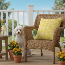 Cojín De Exterior Almohadón Exterior Amarillo 20x20 con Estampado de