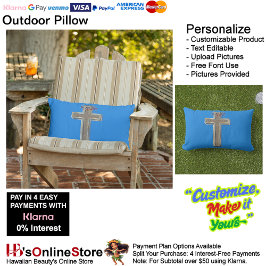 Cojín De Exterior Almohadón Exterior con Fondo Azul