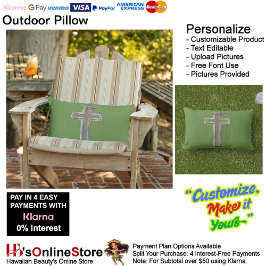 Cojín De Exterior Almohadón Exterior Cruz con Fondo Verde