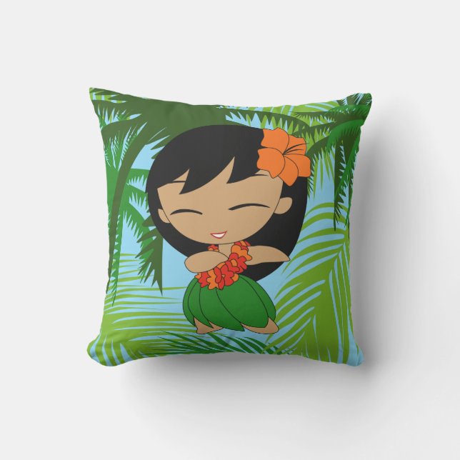 Cojín De Exterior Aloha honeys hawaiano Chica hula reversible (Anverso)