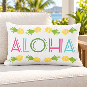 Cojín De Exterior Aloha Piña Tropical Colorida