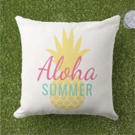 Cojín De Exterior Aloha Verano Piña Amarilla Tropical