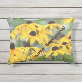 Cojín De Exterior Amarillo florido con marrón