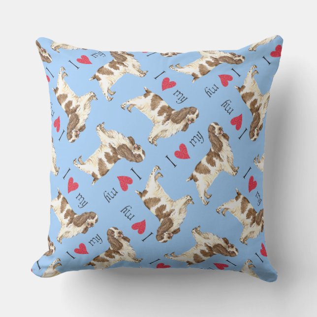 Cojín De Exterior Amo mi Cocker Español Inglés (Anverso)