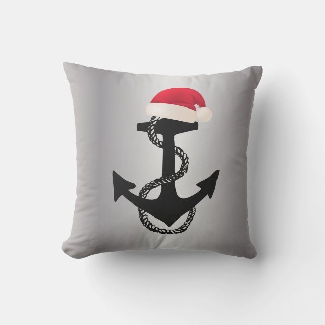 Cojín De Exterior ANCHOR náutico con SANTA HAT | (Anverso)