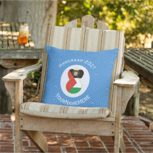 Cojín De Exterior Ángel personalizado de Palestina con bandera de Ha