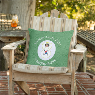 Cojín De Exterior Año Ángel de la bandera de Corea del Sur con tu no