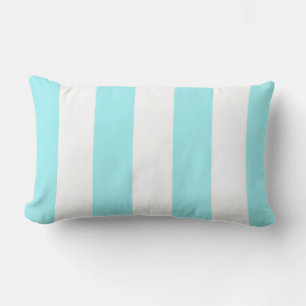 Cojín De Exterior Aqua y White Stripes Pillow Lumbar