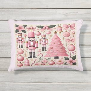 Cojín De Exterior Árbol de Navidad Cascanueces Rosa
