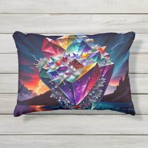 Cojín De Exterior Arte de gema arcoiris siete