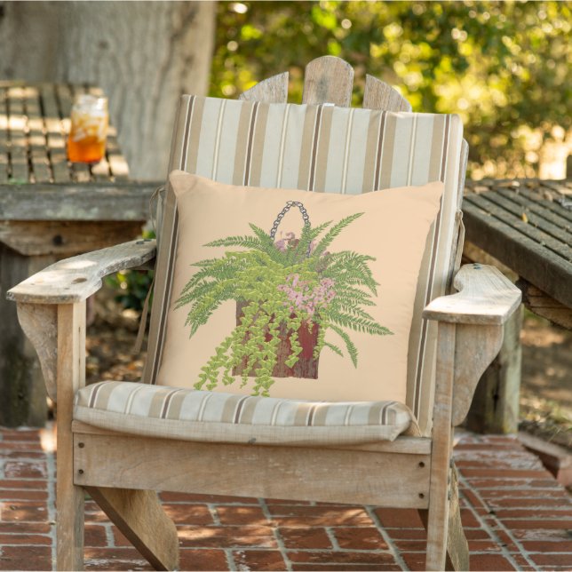 Cojín De Exterior Arte de Ilustracion botánico de la planta colgante (Silla)