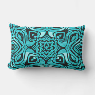 Cojín De Exterior Arte Tribal Oriental Hip Azul Turquesa Azul Teal