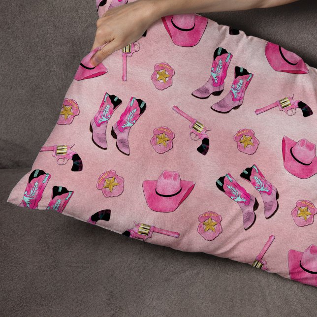 Cojín De Exterior Artsy Cute Girone Pink Verde azulado Cowgirl Water (Subido por el creador)