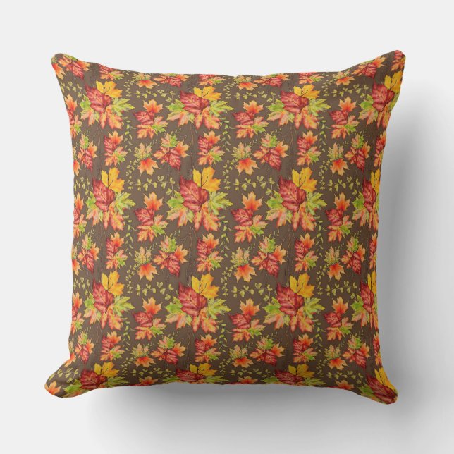 Cojín De Exterior Autumn maple leaves pattern outdoor pillow (Anverso)