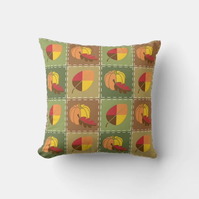Cojín De Exterior Autumn Quilt Pillow (Anverso)