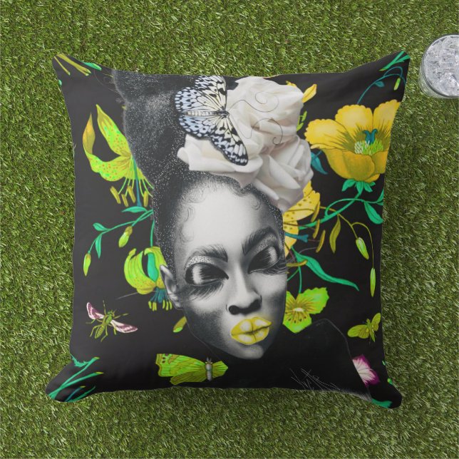 Cojín De Exterior Aves Y Abejas Pillow (Césped)