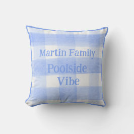 Cojín De Exterior Azul Check Gingham AMBIENTE DE PISCINA