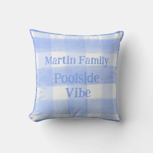 Cojín De Exterior Azul Check Gingham AMBIENTE DE PISCINA