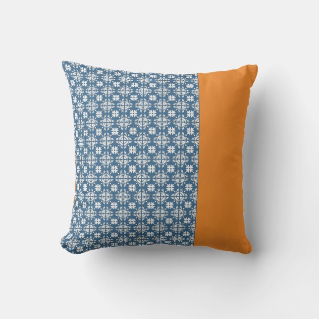 Cojín De Exterior Azul y Naranja (Anverso)