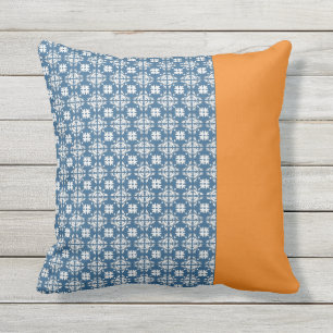 Cojín De Exterior Azul y Naranja