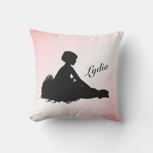 Cojín De Exterior Bailarina Cansada Personalizado con Nombre Rosa
